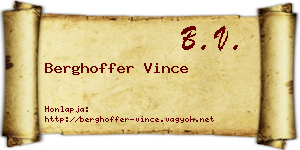 Berghoffer Vince névjegykártya