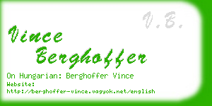 vince berghoffer business card